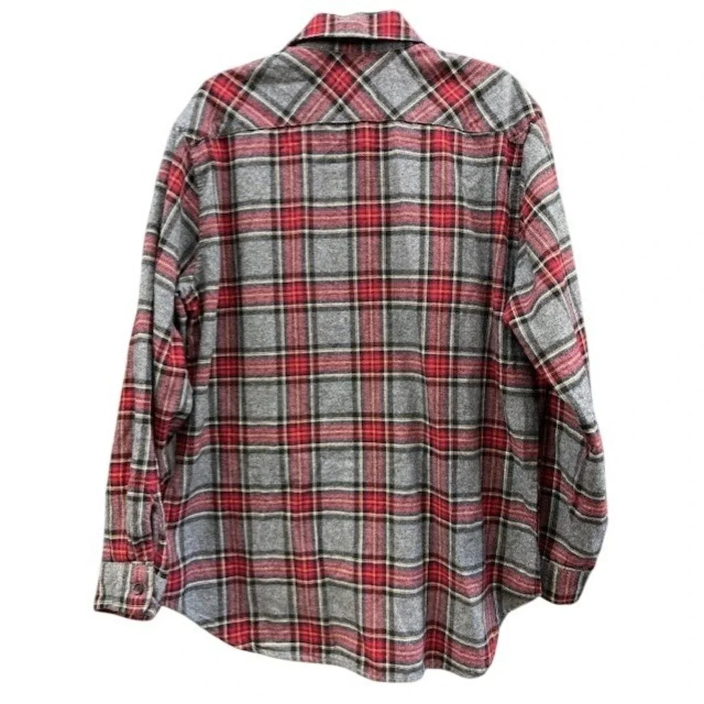 FOG Fear Of God Collection Two 2016-2017 Red Grey‎ Plaid Flannel Shirt Mens L